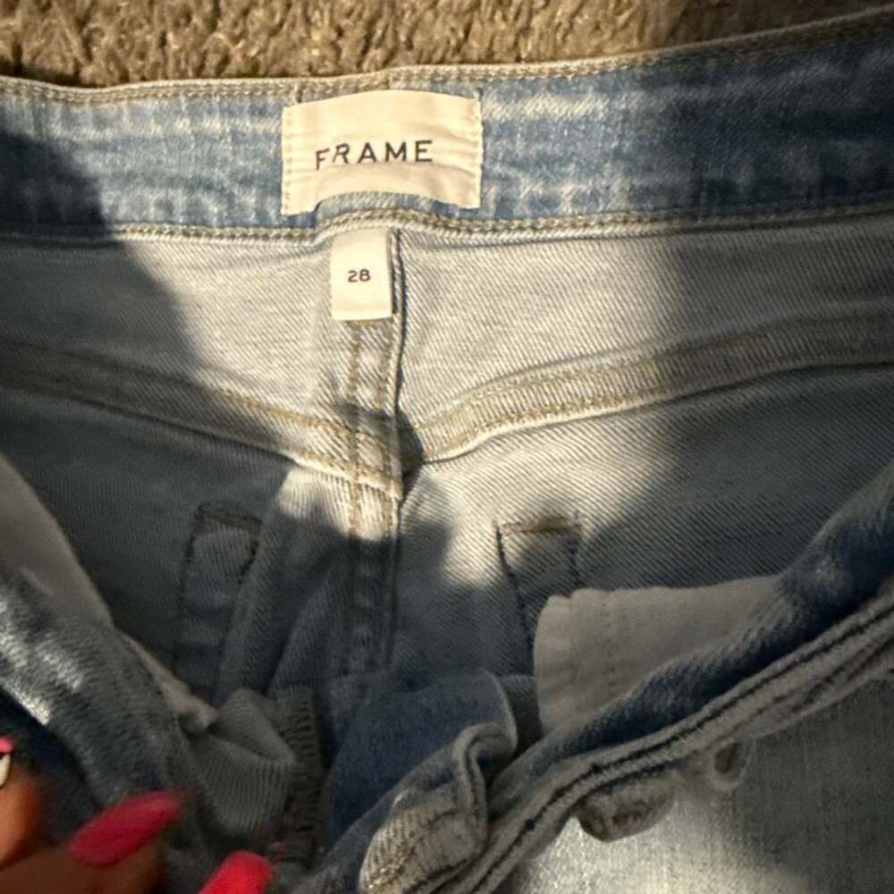 FRAME Le High Straight Leg Jeans Light Wash Size 28